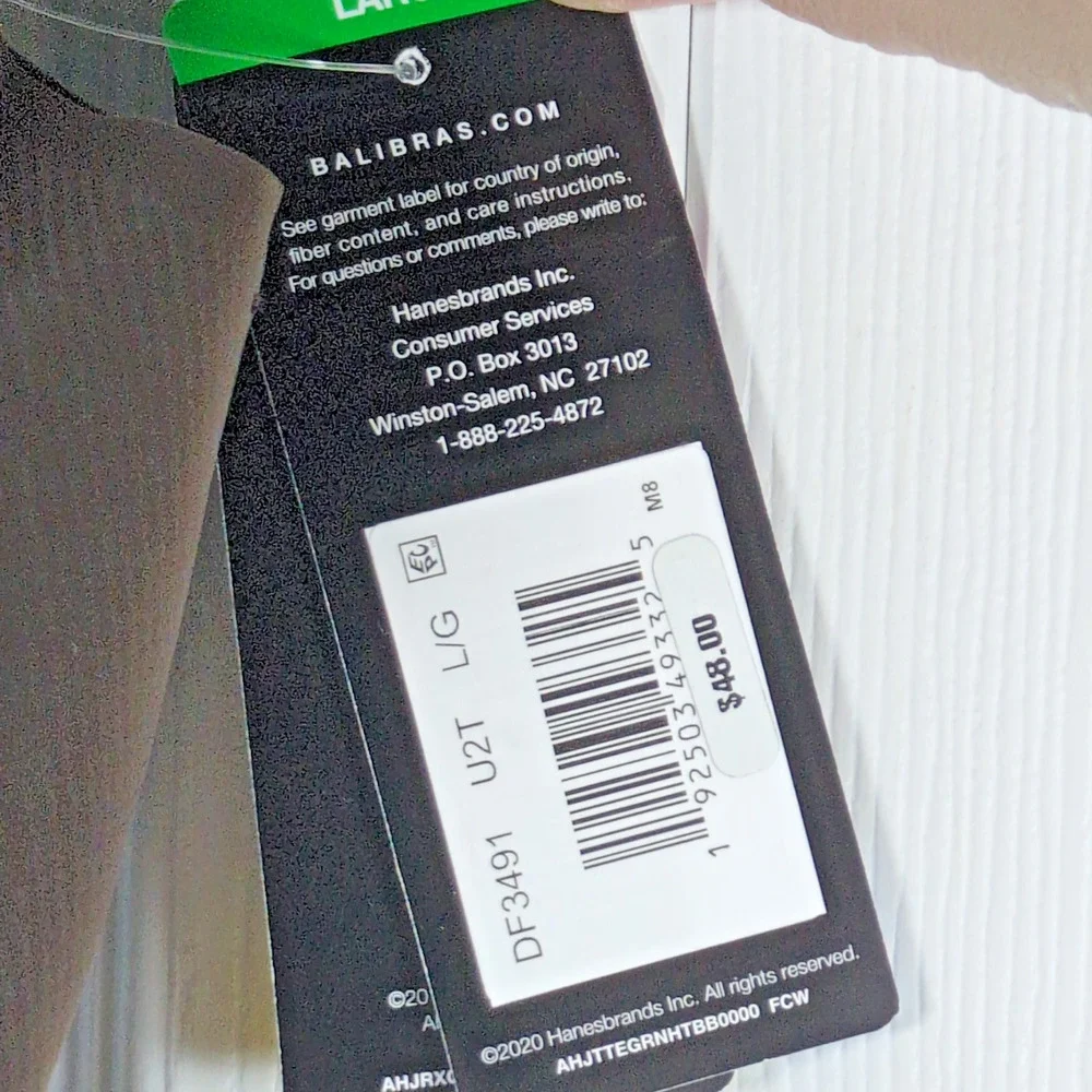 NWT Bali Comfort Revolution EasyLite Seamless Wirefree Bra Brown L DF3491 Large